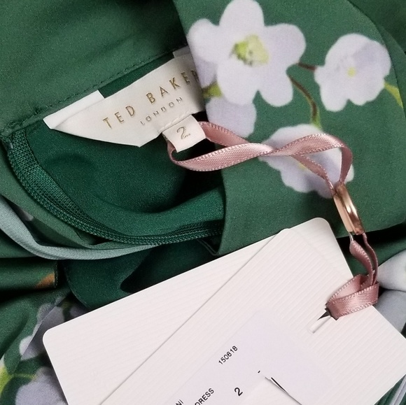 🚫SOLD🚫NWT TED BAKER SATIN MIDI DRESS • TED 2 - Picture 7 of 8